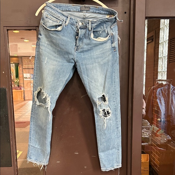 Zara Denim - Zara Light Blue Distressed Boyfriend Jeans